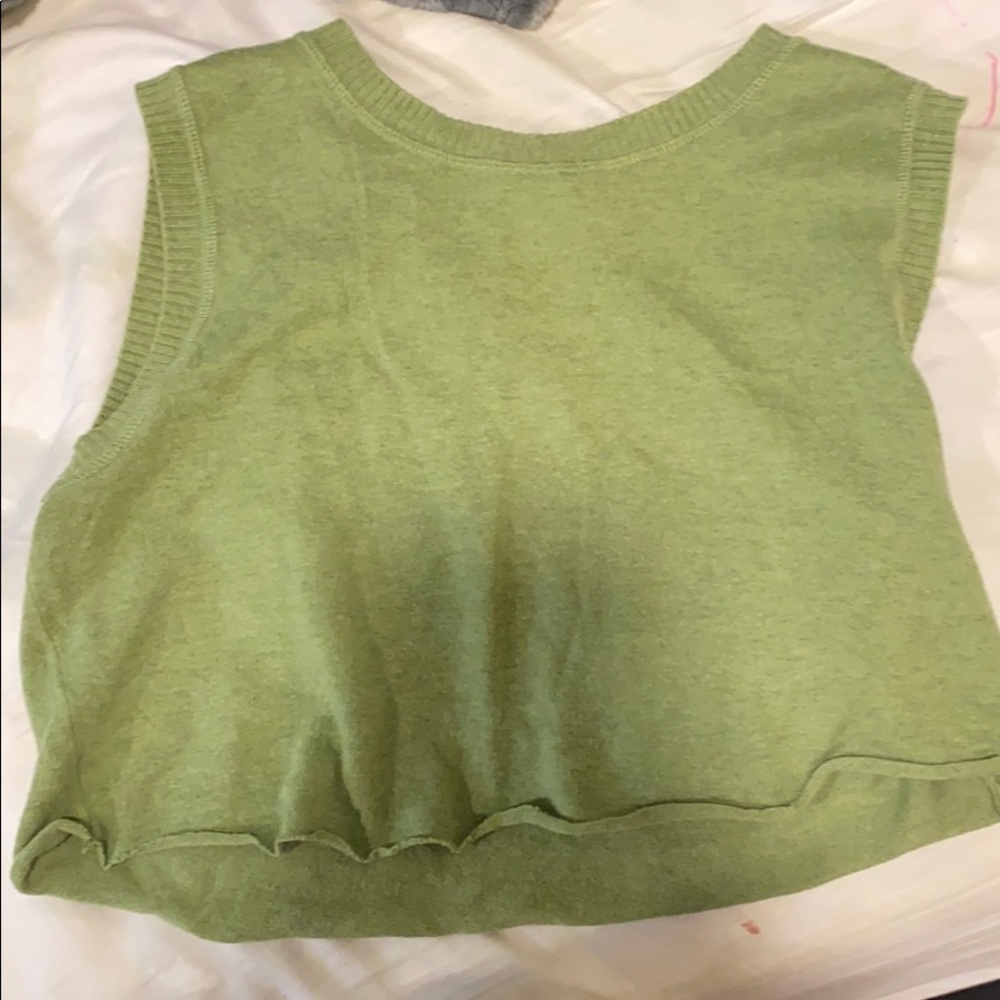Cropped Green Sweater Vest